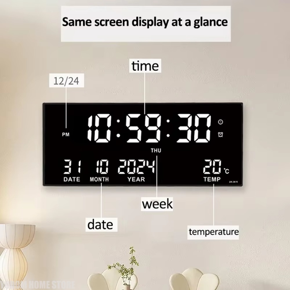 Digital Large Wall Clock Alarm - đánh giá và giá Weather Station Indoor