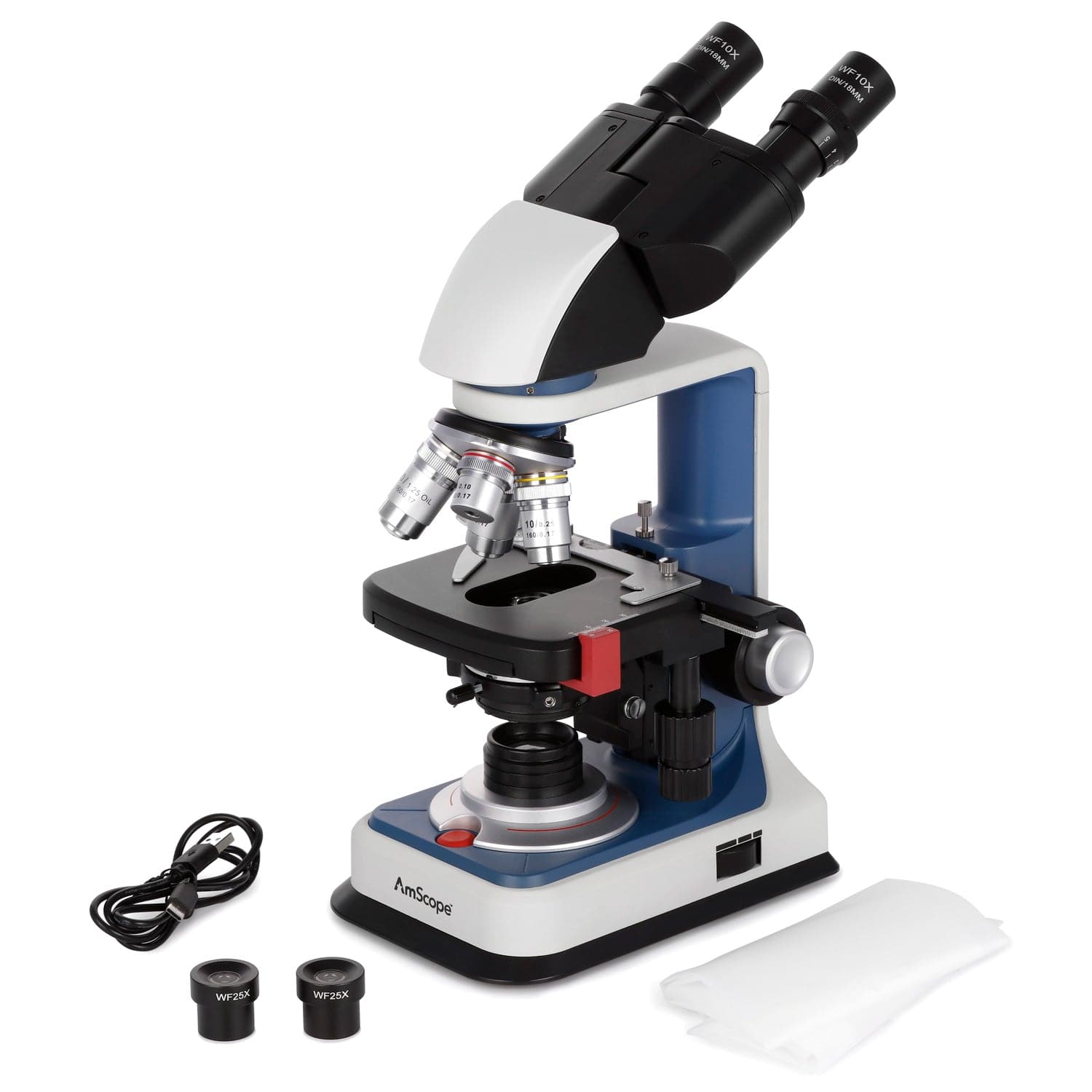 AmScope  40X-2500X Magnificati - đánh giá và giá Microscope Compound 40X