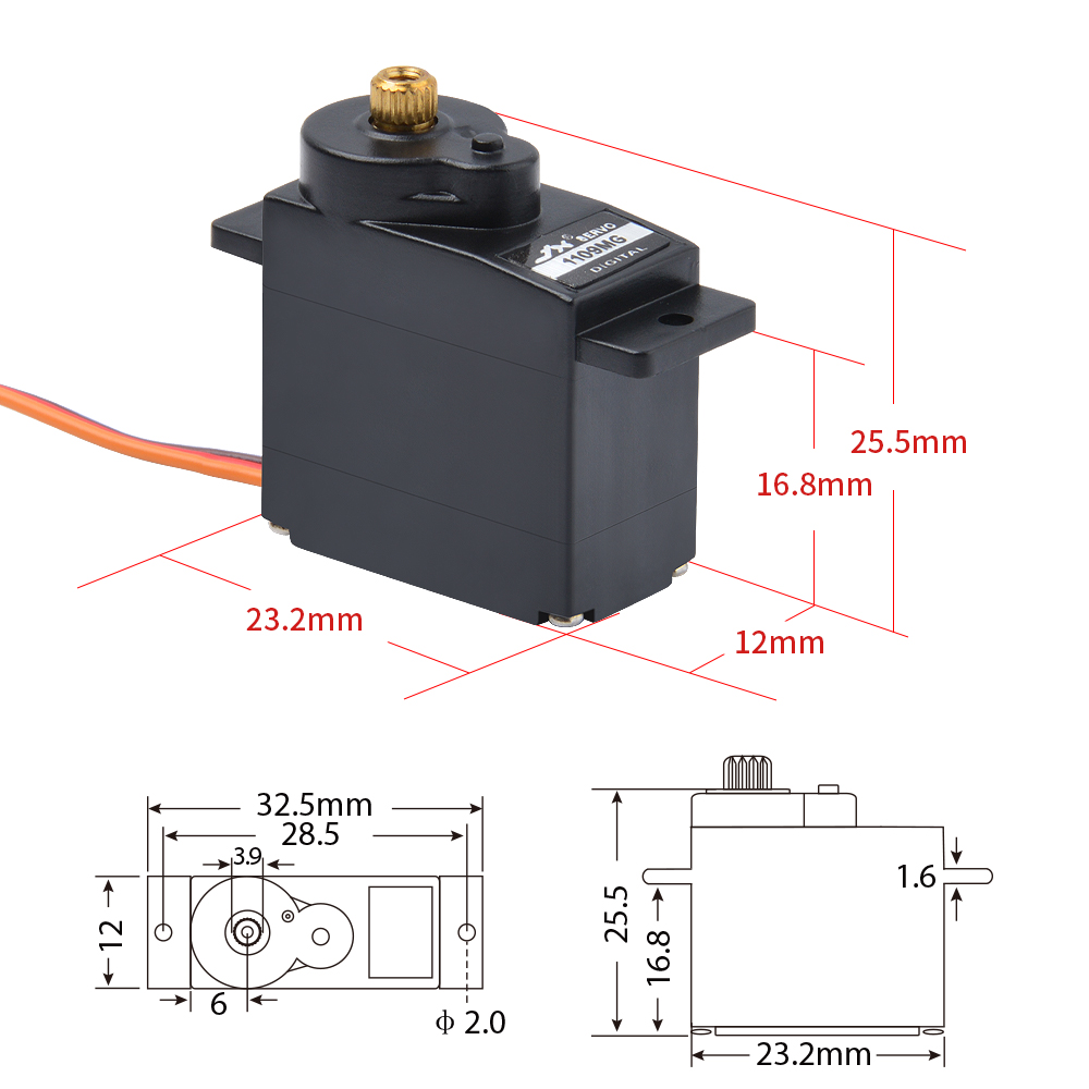 1/2/4 PCS JX Servo PDI-1109MG  - đánh giá và giá Robot Arm Motor